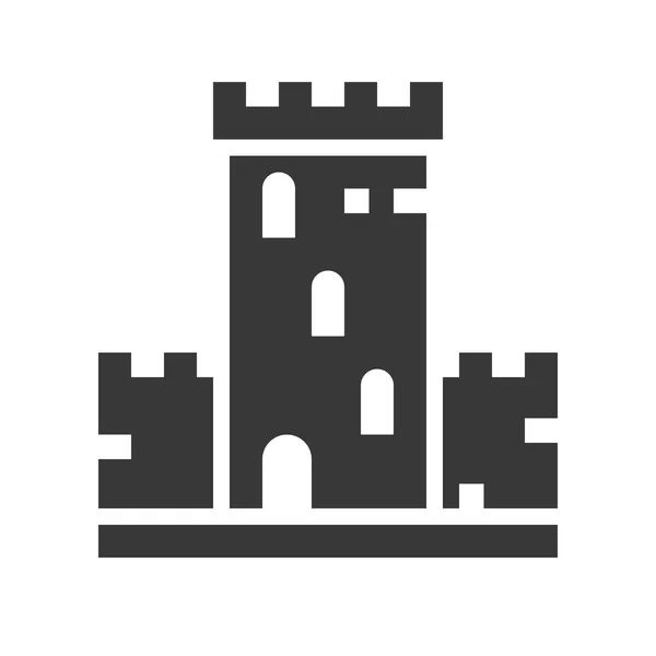 Κάστρο Εικονίδιο Του Φορέα Λούνα Παρκ Που Σχετίζονται Στερεό Σχέδιο — Διανυσματικό Αρχείο