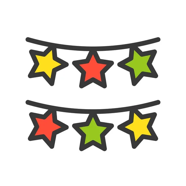 Icono Simple Guirnalda Con Estrellas Ilustración Vectorial Concepto Navidad — Vector de stock