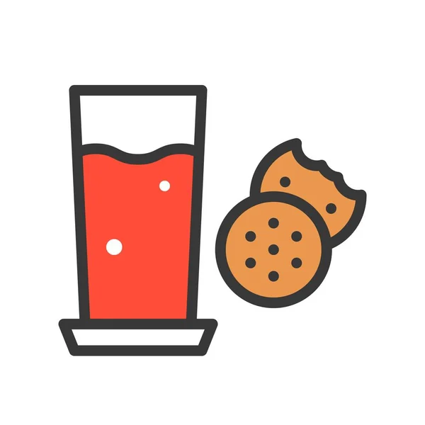 Ícone Simples Bebida Vermelha Biscoitos Ilustração Vetorial Conceito Natal — Vetor de Stock