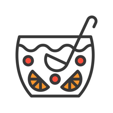 kokteyl kasesi, vektör çizim, Noel kavramı basit simgesi