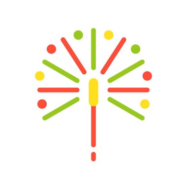 renkli havai fişek, vektör çizim, Noel kavramı basit simgesi