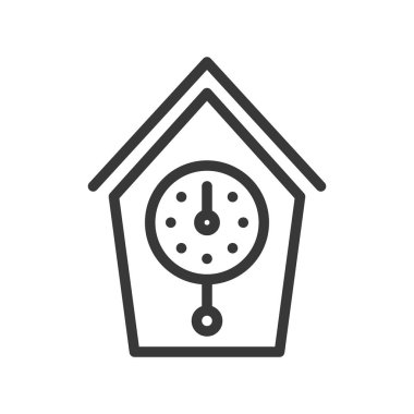 retro duvar saati, vektör çizim, Noel kavramı basit simgesi