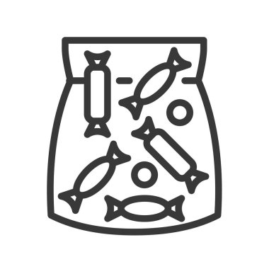 şekerler, vektör çizim, Noel kavramı çanta basit simgesi