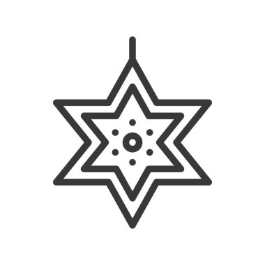 Davut'un Yıldızı, vektör çizim, Noel kavramı basit simgesi