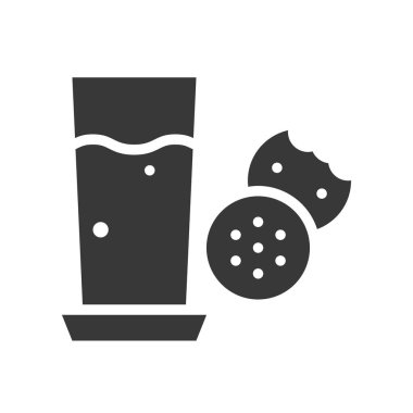 içki ve çerezleri, vektörel çizim, Noel kavramının basit simgesi