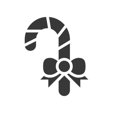 şeker kamışı yay, vektör çizim, Noel kavramı ile basit simgesi