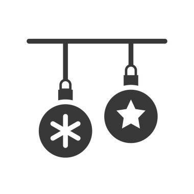 Noel topları, vektör çizim, Noel kavramı basit simgesi