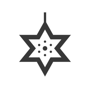 Davut'un Yıldızı, vektör çizim, Noel kavramı basit simgesi