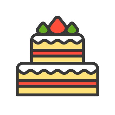 pasta, vektör çizim, Noel kavramı basit simgesi