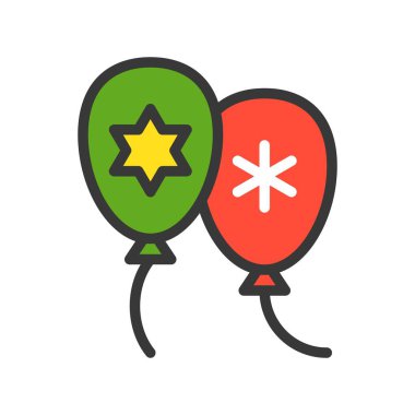 tatil balon, vektör çizim, Noel kavramı basit simgesi