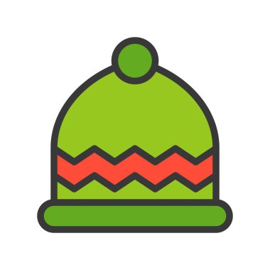 şapka, vector illüstrasyon, Noel kavramı basit simgesi