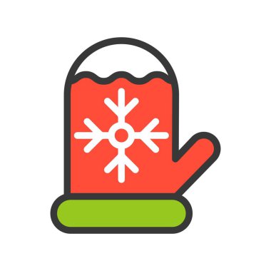 kış eldiven, vektör çizim, Noel kavramı basit simgesi