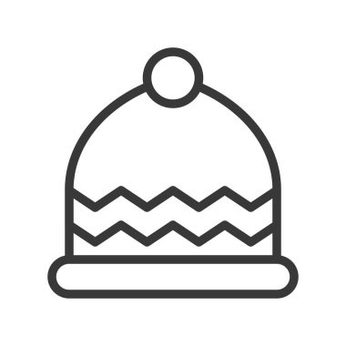 kış şapka, vector illüstrasyon, Noel kavramı basit simgesi