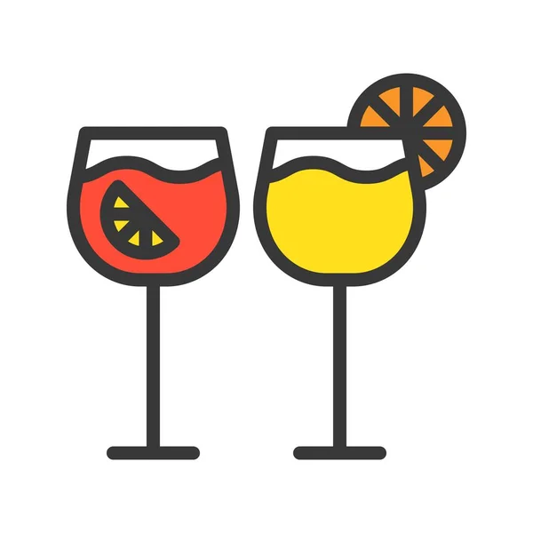 Jednoduché Ikony Alkoholických Nápojů Vektorové Ilustrace Vánoční Koncepce — Stockový vektor