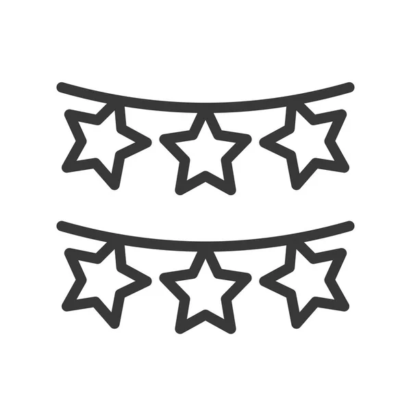 Icono Simple Guirnalda Con Estrellas Ilustración Vectorial Concepto Navidad — Vector de stock
