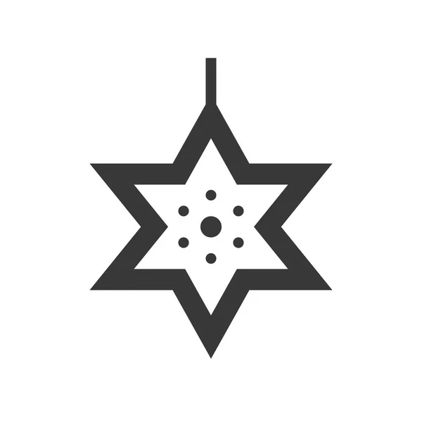 Enkel Ikon Davidsstjärnan Vektorillustration Jul Koncept — Stock vektor