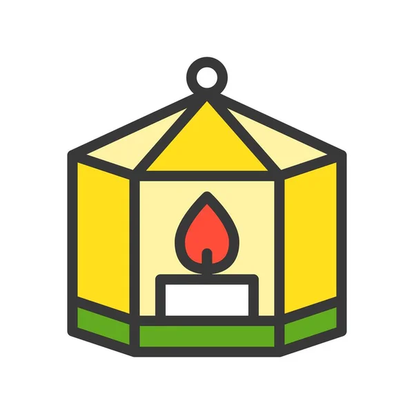 Simple Icon Candle Vector Illustration Christmas Concept — Stock Vector