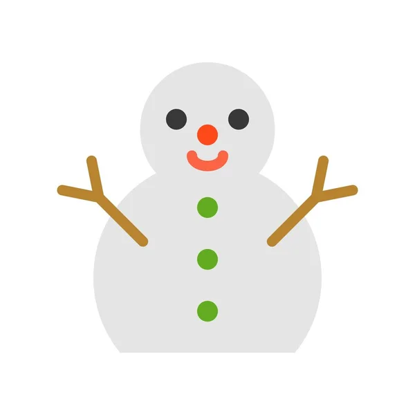 Simple Icon Snowman Vector Illustration Christmas Concept — Stock Vector