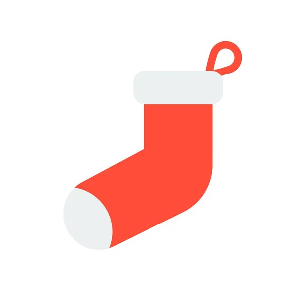 Jednoduché Ikony Dárek Ponožku Vektorové Ilustrace Vánoční Koncepce — Stockový vektor
