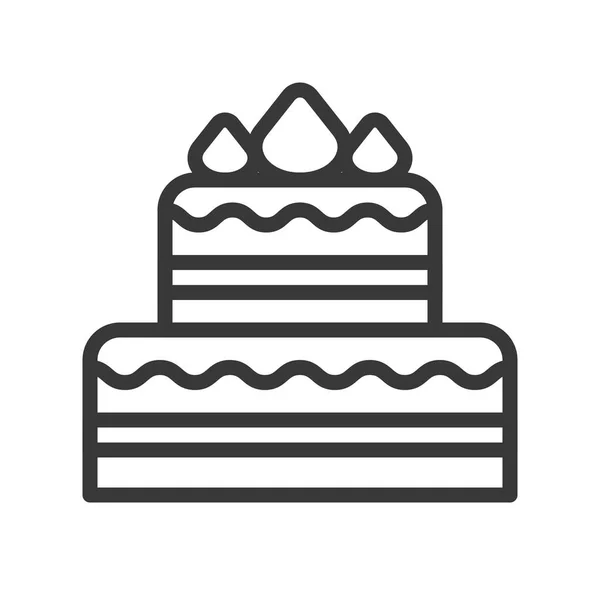 Eenvoudige Pictogram Van Cake Vectorillustratie Kerstmis Concept — Stockvector