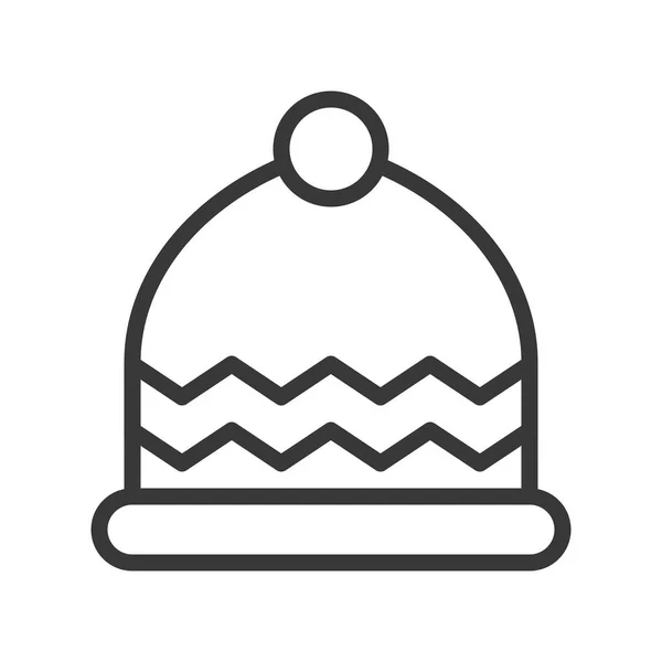 Icono Simple Sombrero Invierno Vector Ilustración Concepto Navidad — Vector de stock