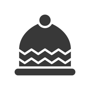 kış şapka, vector illüstrasyon, Noel kavramı basit simgesi