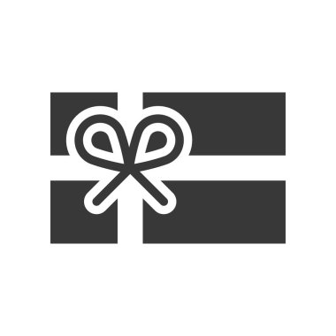 hediye kutusu, vektör çizim, Noel kavramı basit simgesi