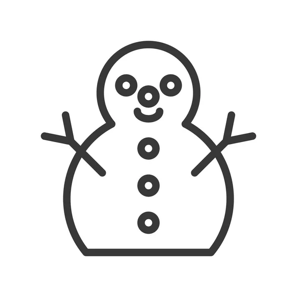 Простая Икона Снеговика Векторная Иллюстрация Рождественская Концепция — стоковый вектор