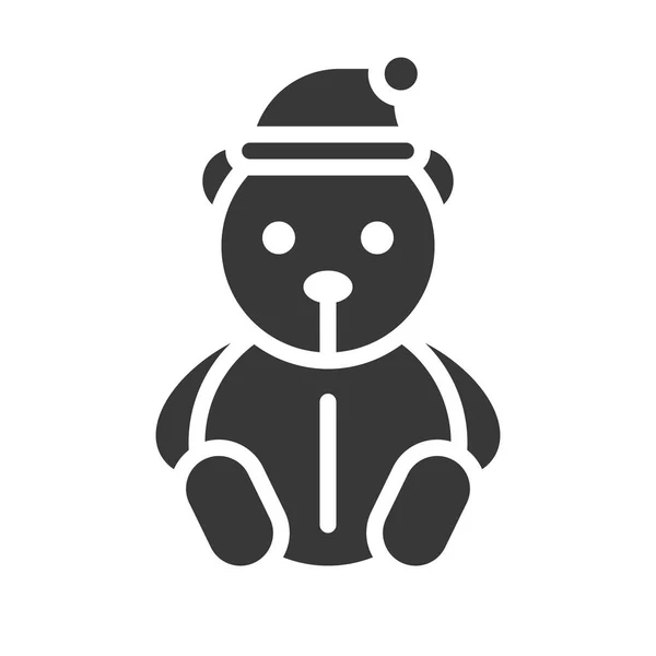 Einfaches Symbol Von Teddybär Vektorillustration Weihnachtskonzept — Stockvektor