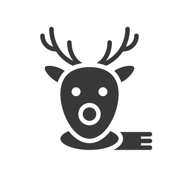 Einfache Ikone Des Hirsches Vektorillustration Weihnachtskonzept — Stockvektor