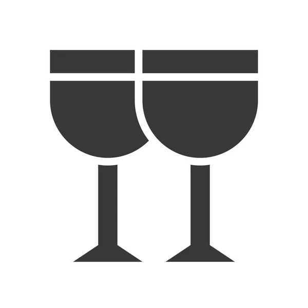 Ícone Simples Copos Vinho Ilustração Vetorial Conceito Natal — Vetor de Stock
