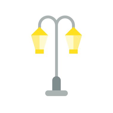 Fener veya lamba vektör simge, düz tasarım