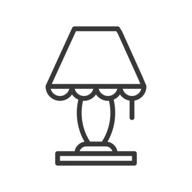 Fener veya lamba vektör simgesi, satır tasarım düzenlenebilir kontur