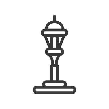 Fener veya lamba vektör simgesi, satır tasarım düzenlenebilir kontur