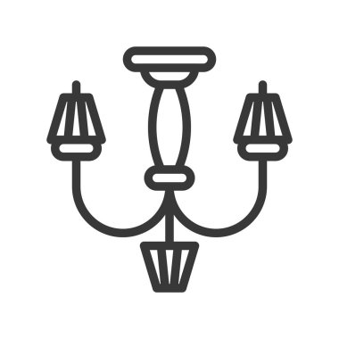 Fener veya lamba vektör simgesi, satır tasarım düzenlenebilir kontur