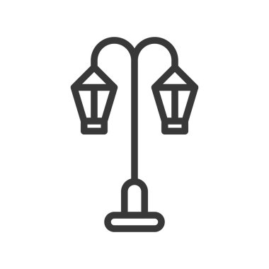 Fener veya lamba vektör simgesi, satır tasarım düzenlenebilir kontur