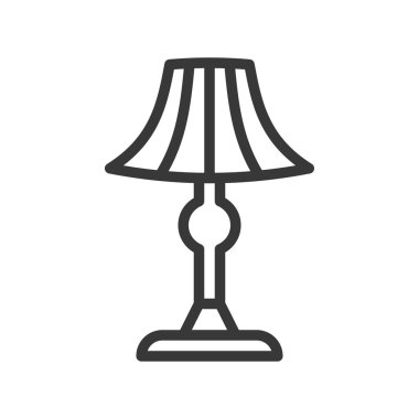 Fener veya lamba vektör simgesi, satır tasarım düzenlenebilir kontur