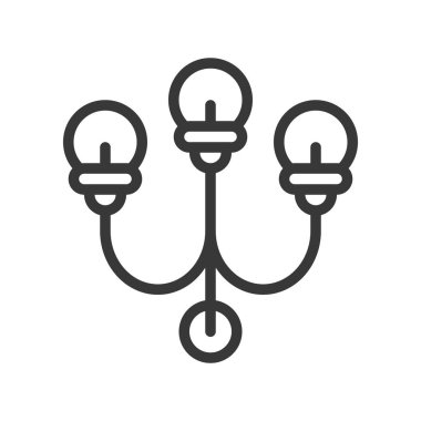 Fener veya lamba vektör simgesi, satır tasarım düzenlenebilir kontur