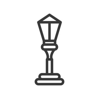 Fener veya lamba vektör simgesi, satır tasarım düzenlenebilir kontur