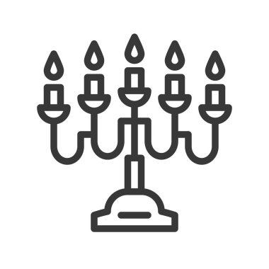 Fener veya lamba vektör simgesi, satır tasarım düzenlenebilir kontur