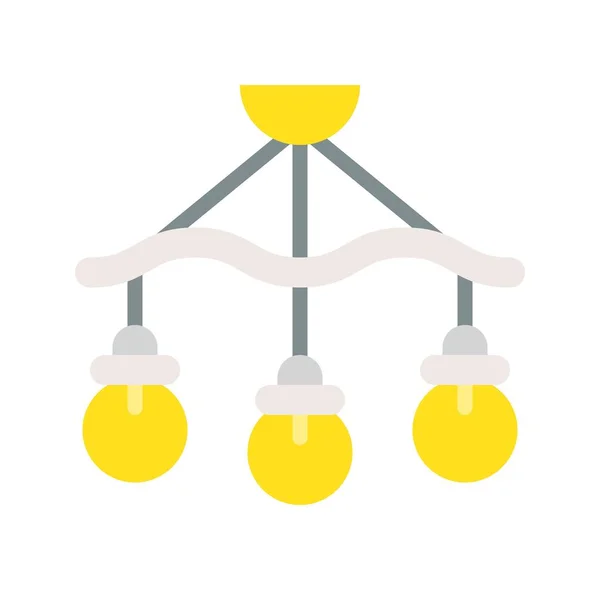 Icono Del Vector Linterna Lámpara Diseño Plano — Vector de stock