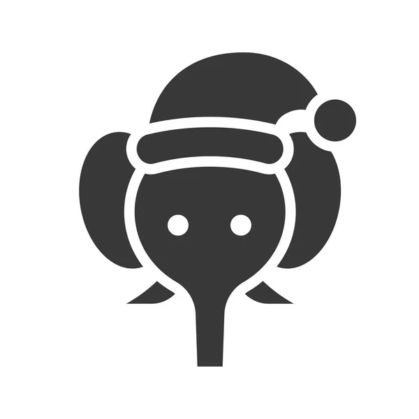 Elefant Zootier Trägt Weihnachtsmann Silhouette Ikone Design — Stockvektor