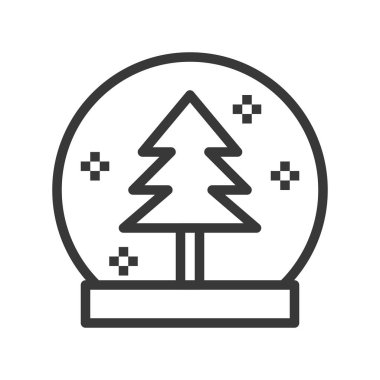 Kar vektör illüstrasyon, Chirstmas düzenlenebilir ilgili anahat simgesini