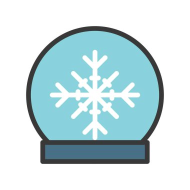 Kar Küre vektör, ilgili Chirstmas tasarım simgesi düzenlenebilir anahat dolu. 