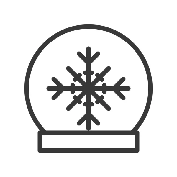 Ilustración Vectorial Bola Nieve Chirstmas Relacionados Icono Contorno Editable — Archivo Imágenes Vectoriales