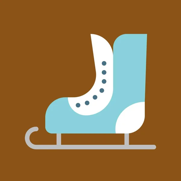 Ice Skate Vector Chirstmas Related Flat Design Icon — Stock Vector