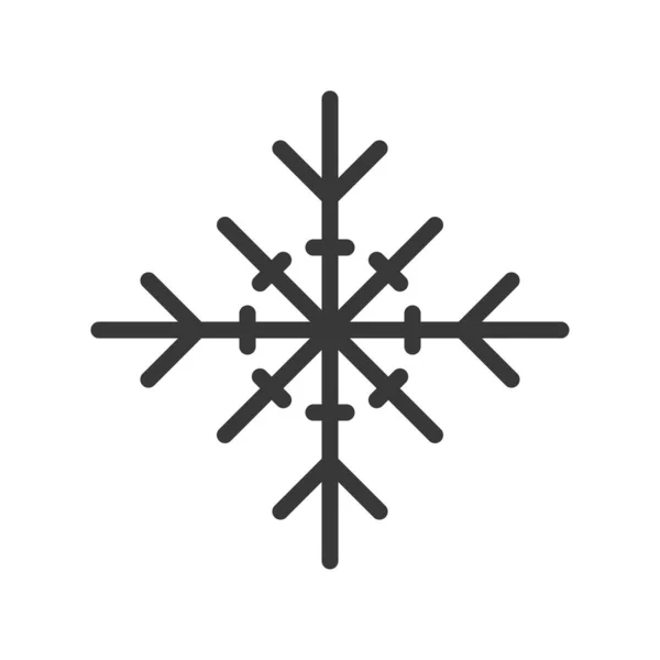 Snowflake Vector Chirstmas Relacionados Com Desenho Preenchido Ícone Esboço Editável — Vetor de Stock