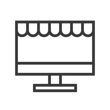 Online mağaza vektör, Online alışveriş satırı tasarım simgesi düzenlenebilir anahat