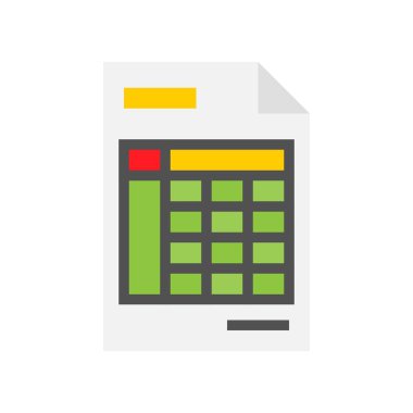 Verileri rapor vektör, Online alışveriş düz tasarım simgesi