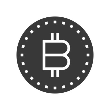 Bitcoin vektör, Online alışveriş katı tasarım simgesi